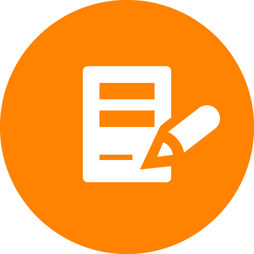 Icon eines Vertragsentwurfs der unterschrieben wird.