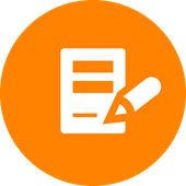 Icon eines Vertragsentwurfs der unterschrieben wird.